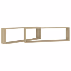 vidaXL 2x Wall Cube Shelf Sonoma Oak Engineered Wood Storage Hanging Rack - Additional view 5