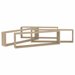 vidaXL 4x Wall Cube Shelf Sonoma Oak Engineered Wood Hanging Floating Unit - Additional view 5