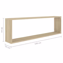 vidaXL 4x Wall Cube Shelf Sonoma Oak Engineered Wood Hanging Floating Unit - Additional view 9