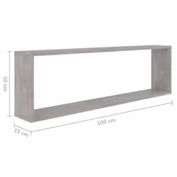 vidaXL 4x Wall Cube Shelf Concrete Grey Engineered Wood Hanging Floating Shelf - Additional view 9