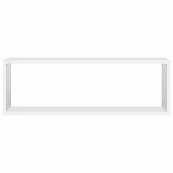 vidaXL 2x Wall Cube Shelf White Engineered Wood Storage Hanging Shelf Unit - Additional view 7