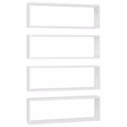 vidaXL 4x Wall Cube Shelf White Engineered Wood Storage Hanging Floating Shelf