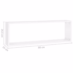 vidaXL 4x Wall Cube Shelf White Engineered Wood Storage Hanging Floating Shelf - Additional view 4
