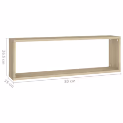 vidaXL 2x Wall Cube Shelf Sonoma Oak Engineered Wood Hanging Floating Unit - Additional view 4