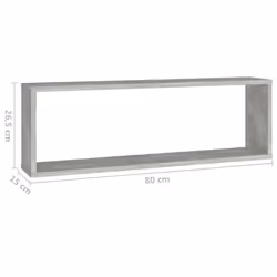 vidaXL 2x Wall Cube Shelf Concrete Grey Engineered Wood Hanging Floating Shelf - Additional view 4