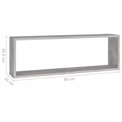 vidaXL 4x Wall Cube Shelf Concrete Grey Engineered Wood Hanging Floating Shelf - Additional view 4