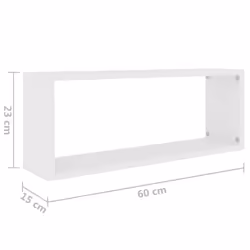 vidaXL 4x Wall Shelf White Engineered Wood Wall-Mounted Floating Hanging Shelf - Additional view 4