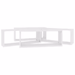 vidaXL 4x Wall Shelf White Engineered Wood Wall-Mounted Floating Hanging Shelf - Additional view 8