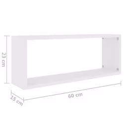 vidaXL 6x Wall Shelf White Engineered Wood Wall-Mounted Floating Hanging Shelf - Additional view 4