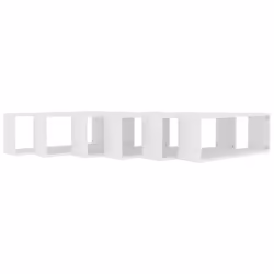 vidaXL 6x Wall Shelf White Engineered Wood Wall-Mounted Floating Hanging Shelf - Additional view 7