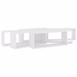 vidaXL 6x Wall Shelf White Engineered Wood Wall-Mounted Floating Hanging Shelf - Additional view 8