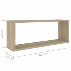 vidaXL 2x Wall Shelf Sonoma Oak Engineered Wood Wall-Mounted Floating Shelf - Additional view 9