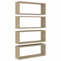 vidaXL 4x Wall Shelf Sonoma Oak Engineered Wood Wall-Mounted Floating Shelf