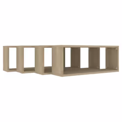 vidaXL 4x Wall Shelf Sonoma Oak Engineered Wood Wall-Mounted Floating Shelf - Additional view 7
