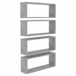 vidaXL 4x Wall Shelf Concrete Grey Engineered Wood Wall-Mounted Floating Shelf