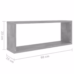vidaXL 4x Wall Shelf Concrete Grey Engineered Wood Wall-Mounted Floating Shelf