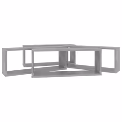 vidaXL 4x Wall Shelf Concrete Grey Engineered Wood Wall-Mounted Floating Shelf - Additional view 6