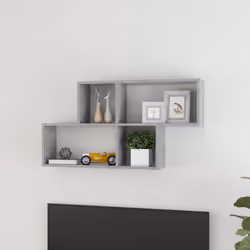 vidaXL Wall Shelf Concrete Grey Engineered Wood Wall Floating Hanging Shelf