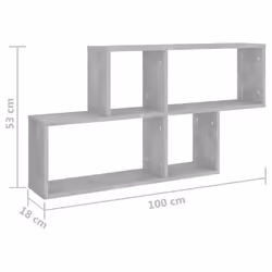 vidaXL Wall Shelf Concrete Grey Engineered Wood Wall Floating Hanging Shelf - Additional view 6