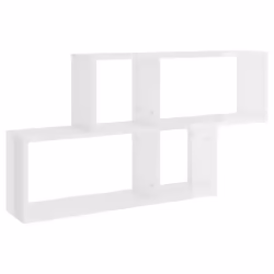 vidaXL Wall Shelf High Gloss White Engineered Wood Wall-Mounted Hanging Shelf