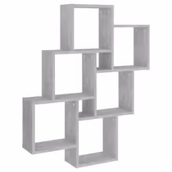 vidaXL Wall Cube Shelf Concrete Grey Engineered Wood Wall Cube Hanging Shelf