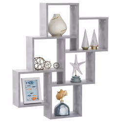 vidaXL Wall Cube Shelf Concrete Grey Engineered Wood Wall Cube Hanging Shelf