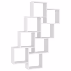 vidaXL Wall Cube Shelf White Engineered Wood Wall Cube Floating Hanging Shelf