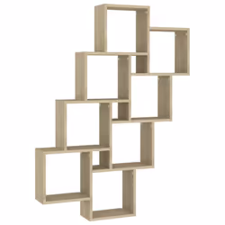 vidaXL Wall Cube Shelf Sonoma Oak Engineered Wood Home Wall Cube Hanging Shelf