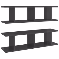 VidaXL 807195, Wood, Grey, 750 mm, 180 mm, 200 mm, 2 pc(s)