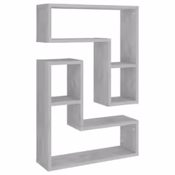 vidaXL 2x Wall Shelf Concrete Grey Engineered Wood Wall-Mounted Hanging Shelf