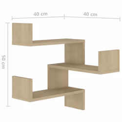 vidaXL Wall Corner Shelf Sonoma Oak Engineered Wood Wall-Mounted Hanging Shelf - Additional view 6