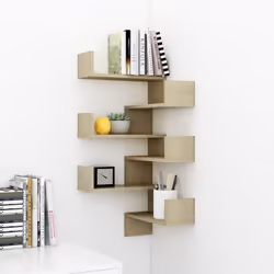vidaXL 2x Wall Corner Shelf Sonoma Oak Engineered Wood Home Hanging Shelf Unit