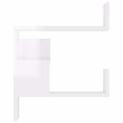 vidaXL 2x Wall Corner Shelf High Gloss White Engineered Wood Hanging Shelf