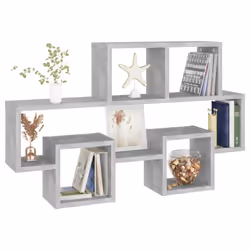 vidaXL Car-shaped Wall Shelf Concrete Grey Engineered Wood Wall-Mounted Shelf - Additional view 5