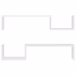 vidaXL 2x Wall Shelf White Engineered Wood Home Wall-Mounted Hanging Shelf Set - Additional view 5