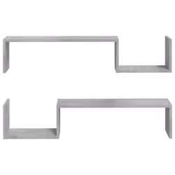 vidaXL 2x Wall Shelf Concrete Grey Engineered Wood Wall-Mounted Hanging Shelf - Additional view 5