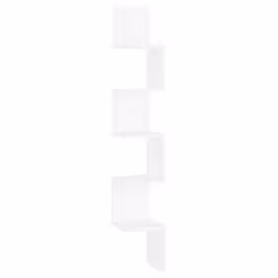vidaXL Wall Corner Shelf White Engineered Wood Indoor Hanging Wall Rack Shelf