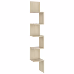 vidaXL Wall Corner Shelf Sonoma Oak Engineered Wood Indoor Wall Rack Shelf
