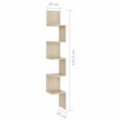 vidaXL Wall Corner Shelf Sonoma Oak Engineered Wood Indoor Wall Rack Shelf - Additional view 4