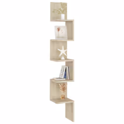 vidaXL Wall Corner Shelf Sonoma Oak Engineered Wood Indoor Wall Rack Shelf - Additional view 7