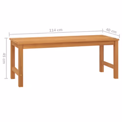 vidaXL Solid Teak Wood Garden Bench 114 cm Outdoor Patio Wooden Seating Bench - Additional view 5