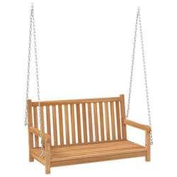 vidaXL Solid Teak Wood Swing Bench Outdoor Terrace Wooden Swing Seat Chair