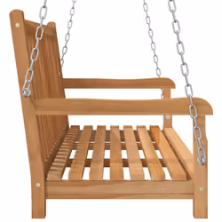 vidaXL Solid Teak Wood Swing Bench Outdoor Terrace Wooden Swing Seat Chair - Additional view 4
