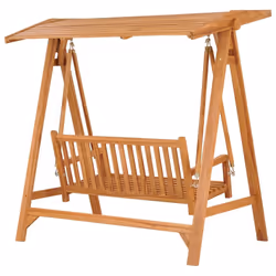 vidaXL Solid Teak Wood Swing Bench Outdoor Garden Porch Swing Seating Chair - Additional view 2