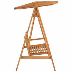 vidaXL Solid Teak Wood Swing Bench Outdoor Garden Porch Swing Seating Chair - Additional view 3
