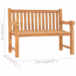vidaXL Solid Teak Wood Garden Bench Outdoor Patio Extra Heavy Bench Seating - Additional view 6