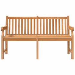 vidaXL Solid Teak Wood Garden Bench 150 cm Outdoor Terrace Patio Seating Chair