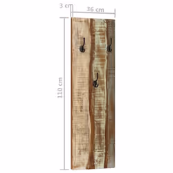 vidaXL 2x Wall-mounted Coat Racks Solid Reclaimed Wood Wooden Wall Peg Board - Additional view 7