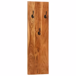 vidaXL 2x Solid Wood Acacia Wall-mounted Coat Racks Wooden Wall Peg Board - Additional view 9