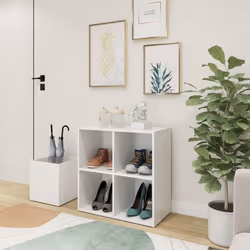 vidaXL Hall Shoe Cabinet White Engineered Wood Home Shoe Storage Organiser